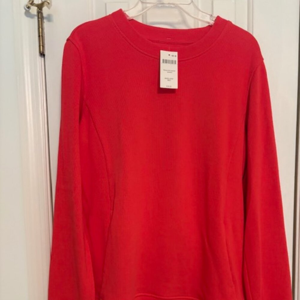 Duluth Trading Women's  Salmon Crewneck Ribbed Sweatshirt Medium w/Tag